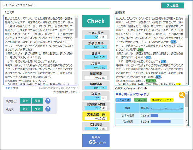 テクニカル得点画面